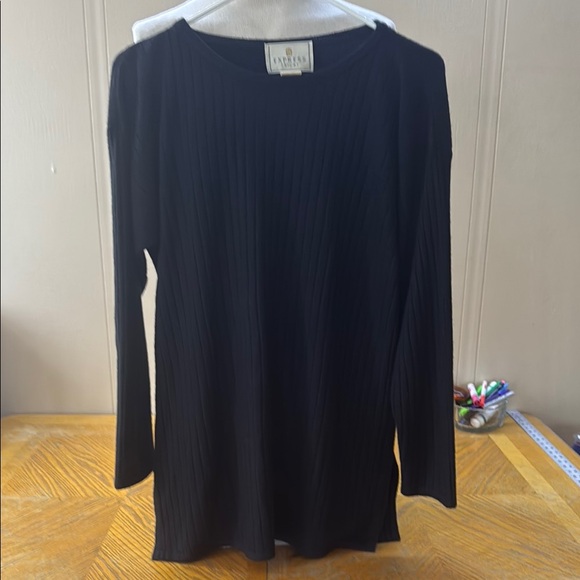 Express Tops - Black Ribbed Women's Top